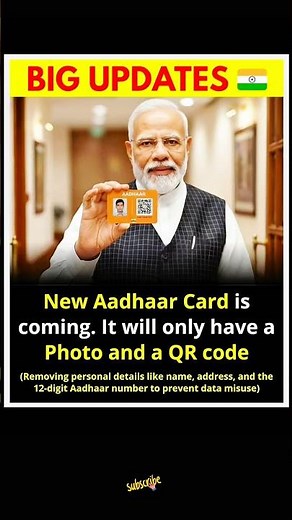 New Aadhaar Card: Just Photo & QR Code!