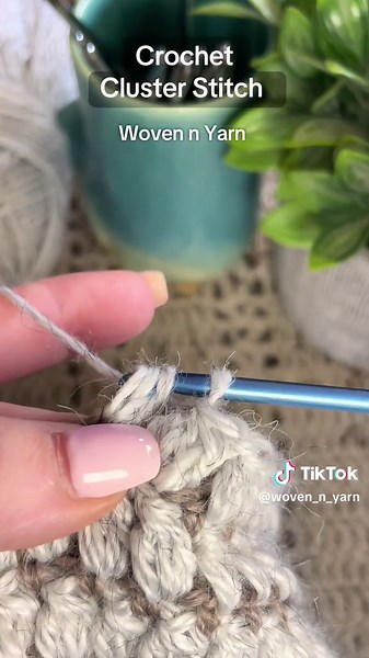 Crochet Cluster Stitch #Pattern #crochet #learn #cluster #yarn #crochethook #doublecrochet #education
