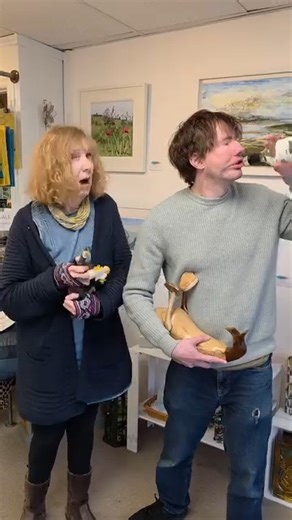 A little behind-the-scenes moment from today! 😄 Laura Wall was filming local businesses, and of course I got caught trying to sneak a sip from the drunk-duck bottle holder… …and my mum was not impressed 😂 (Glad she saved me from looking too festive too early!) | Voyage Fair Trade, Art & Workshops