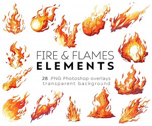Anime Fire & Flame Overlays: Cartoon Effects, PNG JPG Clipart (digital Download) - Etsy