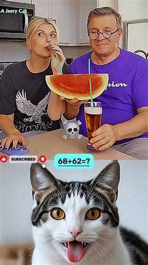 Watermelons Drinking Fun 🍉 🍼 #funny #cat #dance #shorts