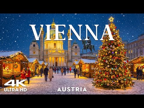 Christmas in Vienna 4K 🎄 Enchanting Christmas Markets, Snow Covered Old Town & Warm Festive Lights