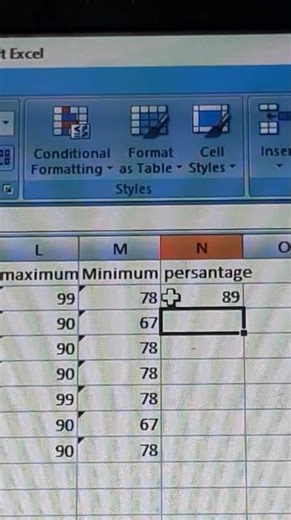 Excel Mein Student ki marksheet ka percentage kaise nikaalte hain #subscribe #excel