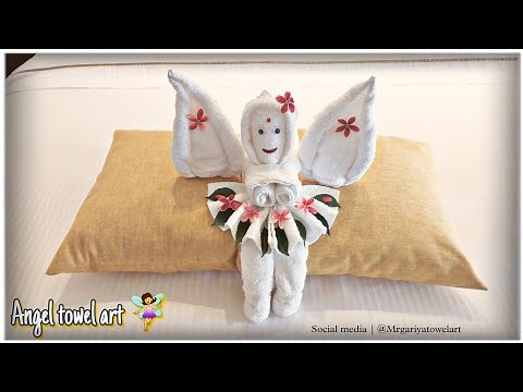 towel art | How to Make an Angel out of a Towel | towel decoration for bed | towel art doll