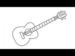 How to draw Ukulele step by step for beginners