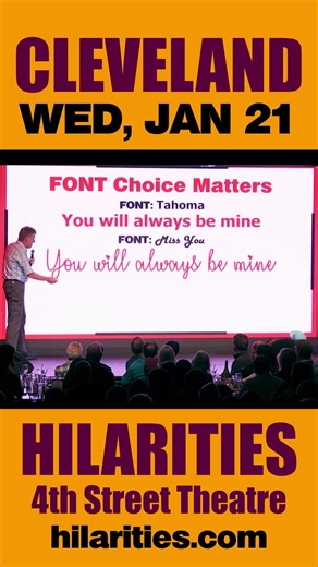 LIVE in CLEVELAND this WEDNESDAY! Don McMillan returns to Cleveland with his NEW 2026 Tour on Wed, Jan 20. This Year's Tour Features: • Don takes on AI: Man vs. Machine • Lots of New Charts, Graphs and Laughs • State-of-the-Art Comedy Venn Diagrams Get tickets NOW! https://hilarities.com/shows/338914 Pickwick & Frolic/Hilarities 4th Street Theatre America's Got Talent #standupcomedy #standup #Engineering #engineers #nerds #livecomedy #cleancomedy #hilarities #cleveland #clevelandnightlife #cleve