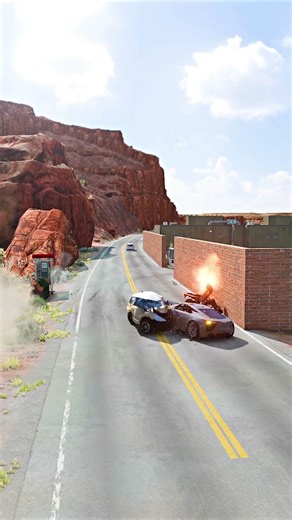 Realistic Highway Car Crashes #197