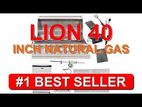 Lion 40 Inch Natural Gas Grill L90000 with Refrigerator and Door and Drawer - B0815VHDK4
