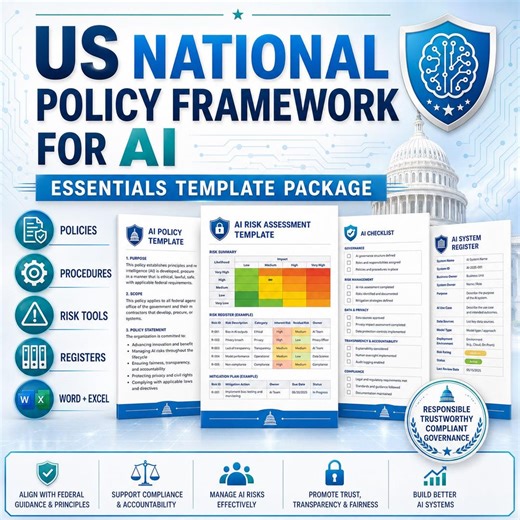 US National Policy Framework for AI Essentials Templates, AI Governance Policy Bundle, Risk Assessment, Compliance Documents - Etsy