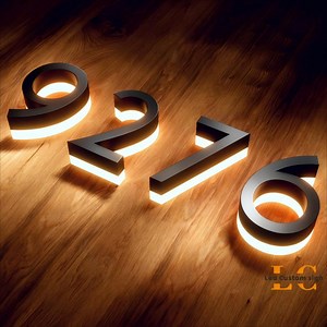 Solar Powered LED House Numbers - Glow in the Dark Address Plaque - Waterproof Outdoor Illuminated Sign - LED Backlit Modern Home Numbers - Etsy