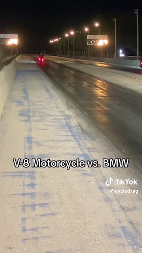 V-8 Boss Hoss Motorcycle vs. BMW Drag Race Showdown