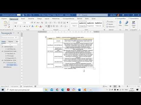 How to format a table according to ABNT standards.