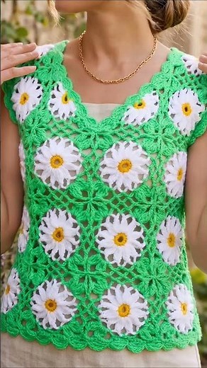 Crochet daisy top written pattern #crochet