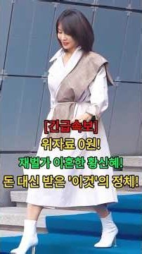 위자료 0원! 재벌가 이혼한 황신혜! 돈 대신 받은'이것'의 정체! #뉴스 #연예인