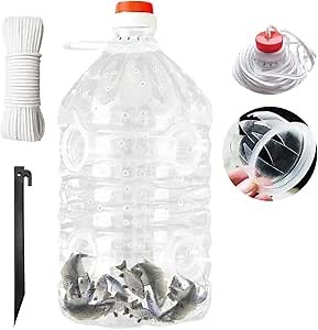 WAYUTO Minnow Traps for Bait Fish Clear Plastic Small Fish Bait Traps for Fishing with String Rope Fish Traps 8 Hole Crawfish Crab Shrimp Fishing Trap for River Ocean Saltwater Lakes