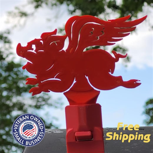 Mailbox Flag Replacement - Flying Pig Mailbox Flag - Universal Mailbox Flag Kit - 3D Printed Outgoing Mail Flag - Patriotic Mailbox kit