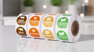 Vegetarian Food Labels 500 pcs | 1" Dot Bold Sticker Labels for Party Buffet, Delis, Sandwich Shops, Food Containers