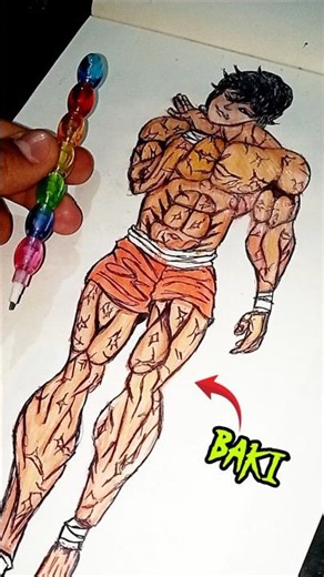 Baki Hanma Drawing 💪 | Extreme Muscle Anatomy Sketch | Anime Art Timelapse