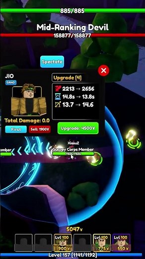 DIO ERWIN DEFEAT ACT 2 CLOVER KINGDOM #shorts #animeadventures #roblox