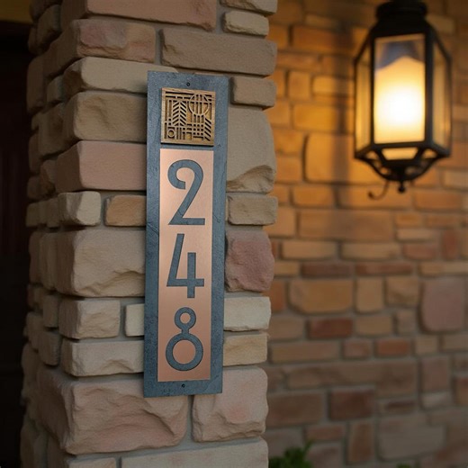 Slate Craftsman Frank Loyd Wright, Home Address Plaque, Customized House Numbers - Etsy