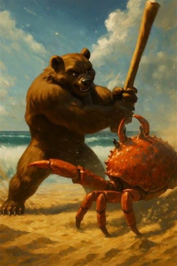 Bear vs Crab: The Epic Beach Battle 🐻🦀💥