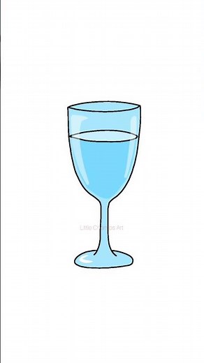 Let's draw an easy simple cartoon wine glass | Little Champs Art