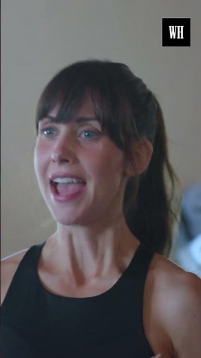 Alison Brie's squat game is STRONG #womenshealth #mastersoftheuniverse