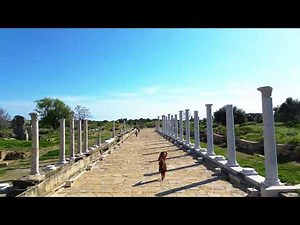 Aerial View of Ancient Roman Road with Columns 4K Drone
