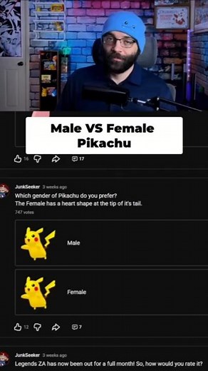 Male VS Female Pikachu!
