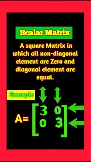 Scalar MatrixMatrix#mathematics #maths#matrix#shorts #youtubeshorts#scalar #shortsfeed#ytshorts
