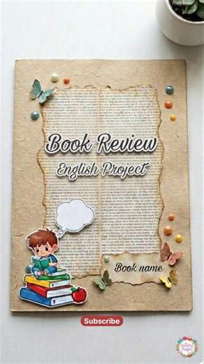 🍂 Aesthetic & Creative Book Review Project File Cover Design | Easy English Project Ideas #trending