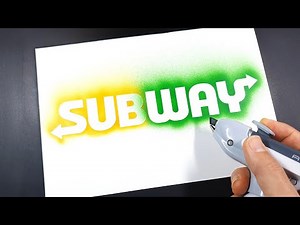 How to draw SUBWAY logo with a stencil | Logo art | Stencil art