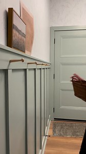 I have a secret! You CAN add a ridiculous amount a charm to ANY home. For instance… I added this quick peg rail in about 20 minutes for about $10. Here’s a quick How To:1. This works well with Board and Batten, but if you don’t have that, you can add a simple 1x4 board for a rail (just screw iron into the drywall at the studs) 2. Caulk, nail fill, and paint3. Measure and Drill a pilot hole - it just needs to be a small hole4. Screw in the pegs (I could do this by hand because of the pilot hole) 