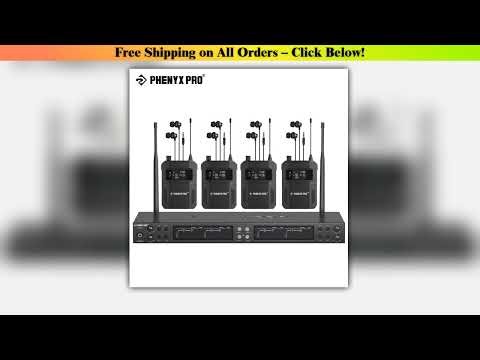 Phenyx pro PTM-33 Wireless Stage Return 4-Channel Mono In-ear Monitor System with Rack Mount for