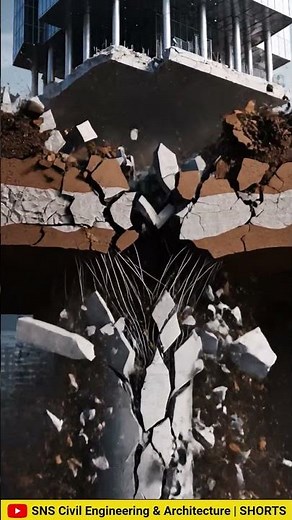 A skyscraper’s foundation fails during a strong earthquake; underground view of piles breaking. #ai