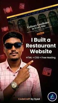 🥶 Free Restaurant Website Using HTML CSS & Netlify | CodeCraft by Syed #shorts