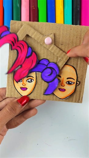 Kpop Saja Boys Cardboard Slider Game #shorts #art #satisfying #painting #creativeart