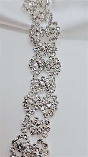 Braided Rhinestone Trim: Silver Bridal Straps, DIY Dress Embellishment - Etsy