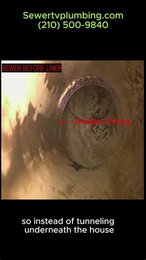 trenchless liner for broken sewer #plumbingtime #trenchlesstechnology