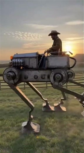 A functional handmade agricultural walker robot #AgriInnovation #EcoFarm #FarmToFuture #FarmSmart