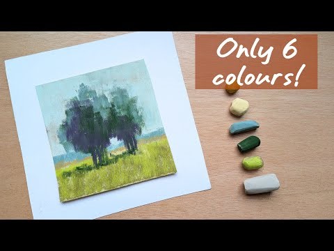 How to Make a Beautiful Landscape With Only 6 Colours in Soft Pastel