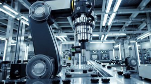 Industrial Robot in a Modern Manufacturing Facility | Premium Stock Video Footage