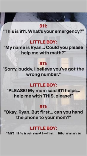 170K views · 135 reactions | Eight-year-old Ryan was stuck on his math homework and decided to call 911 for help—something his mom had always told him was okay. But when the dispatcher realized Ryan was home alone late at night, with no adult around, they immediately sent officers to check on him. What they discovered next turned a simple homework call into a race to save a life... ⬇️... | We love puppies | Facebook