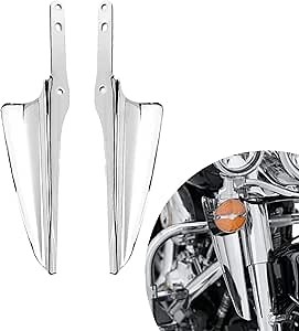 Amazon.com: HCmotorku Motorcycle Fork Mount Wind Deflectors Fit for Harley Road King Street Glide Electra Glide FLHT FLHR FLHX 1995-2024 (Chrome) : Automotive