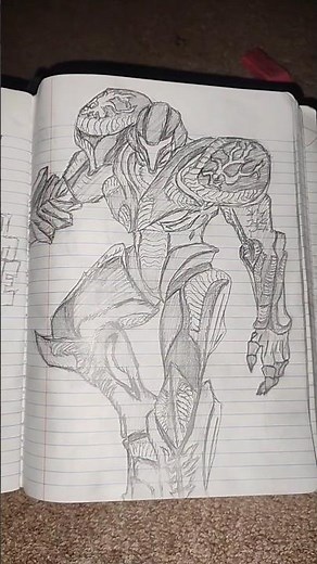 dark Samus - super smash bros ultimate | drawing 109 #drawing #art #ssbu