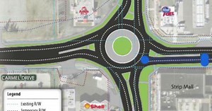 Construction cones go up for another roundabout