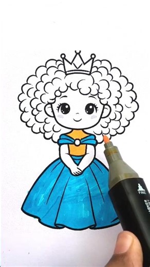👸❤️cute Princess Coloring #princess #colorart #bluecolour #art #coloring #artforkids