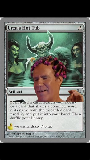 The #willferrel commercial this video came from is so weird and out of touch imo because ridiculously wealthy and wouldn’t need to “pay later” on small purchases incurring interest and late fees for using their service. #mtg #magicthegathering #hottub #boardgames | David Leavitt