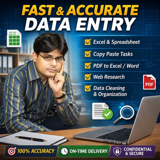 I will provide professional data entry services with guaranteed accuracy | Sikaty