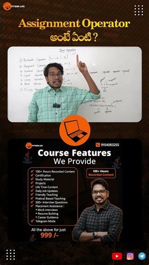 Assignment Operators in Java Made Simple | Java Basics Telugu | PythonLife